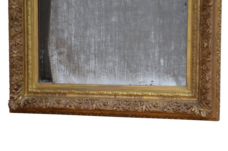 Antique Rococo Foxed Gilded Mirror 90x79cm - Image 3